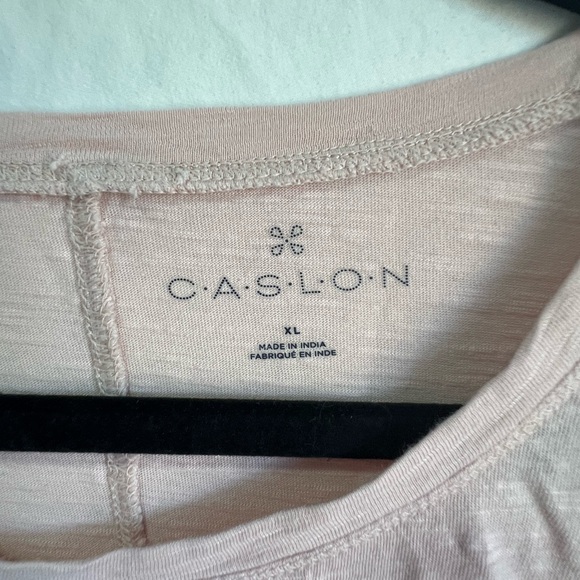 Set of 4 Caslon Long Sleeve Slubbed Cotton Tops -Black, Navy, Peach & Green - XL - Picture 5 of 11